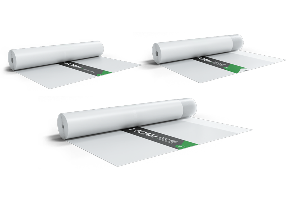 T-Foam - stegljudsdämpande golvunderlag med 100% återvinningsbart material
